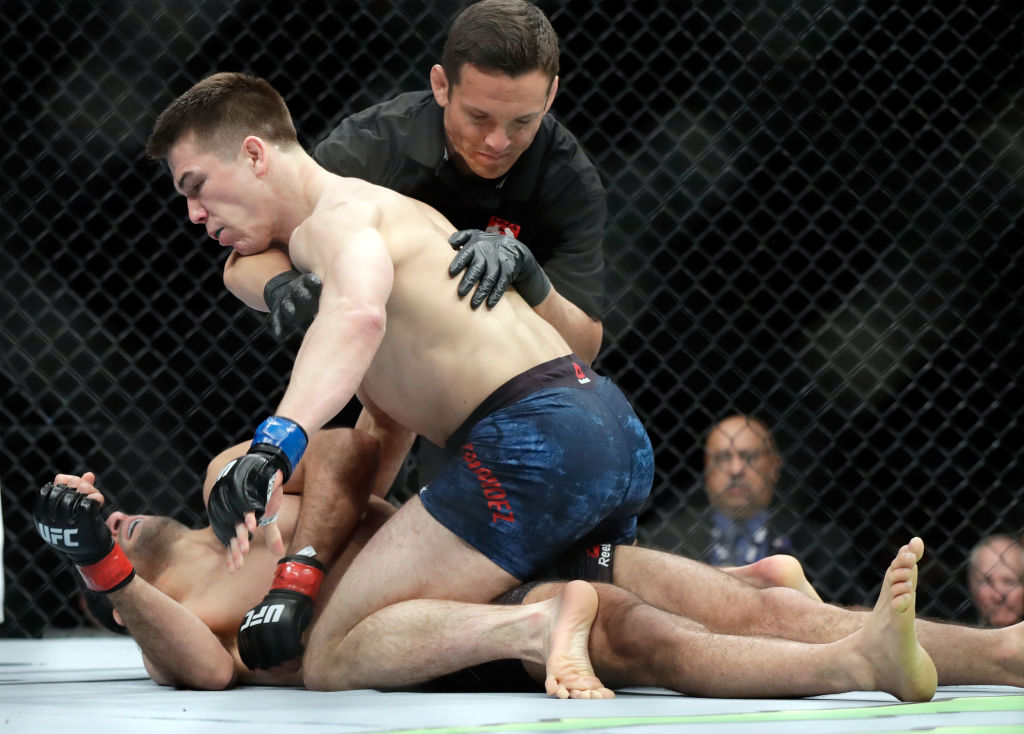 Referee Jason Herzog stops the fight between <a href='../fighter/Beneil-Dariush'>Beneil Dariush</a> (L) and Alexander Hernandez duirng UFC 222 on March 3, 2018. (Photo by Isaac Brekken/Getty Images) „/>If you were a betting man (or woman), Alexander Hernandez had no business beating Beneil Dariush last weekend. Sure, he was a talented prospect, but he was facing a veteran lightweight contender on a little over a week’s notice. But in just 42 seconds, he had scored an emphatic knockout of Dariush, starred on the mic after the bout, and added a jolt to one of the most talent-rich divisions in the sport. Yeah, we’ll be hearing more from Alexander “The Great” in the future.</p><p><strong>5 – <a href=