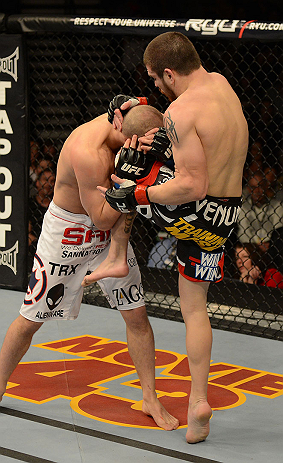 Against Joe Lauzon, 2012 (Photo by Donald Miralle/Zuffa LLC)