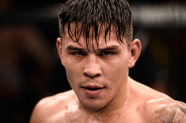 LAS VEGAS, NV - AUGUST 08: Ricky Simon walks back to his corner after his bantamweight bout with Donavon Frelow during Dana White's Tuesday Night Contender Series at the TUF Gym on August 8, 2017 in Las Vegas, Nevada. (Photo by Brandon Magnus/DWTNCS)