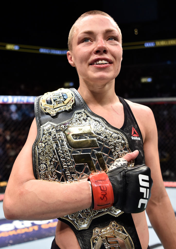 BROOKLYN, NEW YORK - APRIL 07: <a href='../fighter/Rose-Namajunas'>Rose Namajunas</a> celebrates after her victory over Joanna Jedrzejczyk in their women’s strawweight title bout during the UFC 223 event inside Barclays Center on April 7, 2018 in Brooklyn, New York. (Photo by Jeff Bottari/Zuffa LLC/Zuffa LLC via Getty Images)“ align=“right“/>takedown attempt from her dazed opponent. While McMann eventually put Reneau on her back, the 40-year-old contender instantly threw up her legs to attack with a triangle and as McMann looked to defend the series of elbows coming her way, “The Belizean Bruiser” tightened her choke and secured the tap to complete her comeback.</p><p><strong>Rose Namajunas vs. Joanna Jedrzejczyk (UFC 223)</strong></p><p>After unseating Jedrzejczyk from the strawweight throne at UFC 217, many questioned if Namajunas’ victory was a perfect storm situation – a case where she had her absolute best performance while the champion stepped into the Octagon at less than 100 percent.</p><p>Five months later, Namajunas proved she is the genuine article, starting hot like she did the first time around before rallying in the final frame to salt away her first successful title defense.</p><p>The overall impact and importance remain unknown because it only happened a few weeks ago. In the moment, it was an outstanding contest that cemented Namajunas’ standing atop the division and showed her championship mettle, but it could very well take on greater significance down the line depending on what transpires from here on out.</p></div></div><footer><div class=