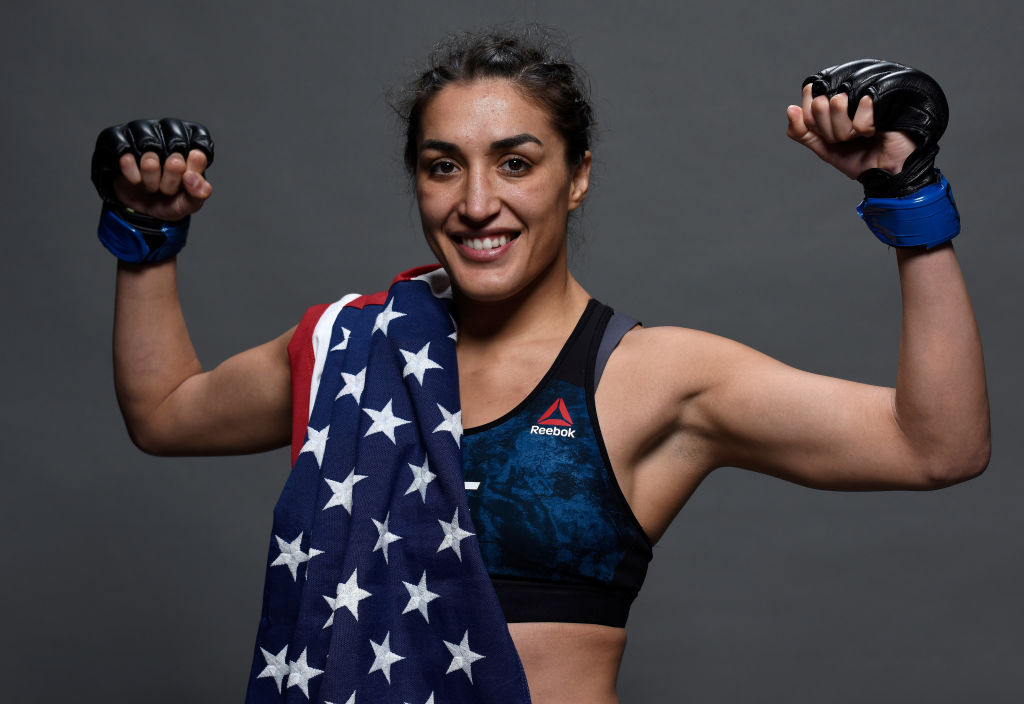 SANTIAGO, CHILE - MAY 19: <a href='../fighter/tatiana-saurez'>Tatiana Suarez</a> poses for a portrait backstage after her victory over <a href='../fighter/alexa-grasso'>Alexa Grasso</a> during the <a href='../event/UFC-Silva-vs-Irvin'>UFC Fight Night </a>event at Movistar Arena on May 19, 2018 in Santiago, Chile. (Photo by Mike Roach/Zuffa LLC/Zuffa LLC via Getty Images)“ align=“center“/><p><strong>1 – Tatiana Suarez</strong><br />When it comes to Tatiana Suarez and her place in the strawweight division after her win over Alexa Grasso in the UFC Chile co-main event, I’ll use <a href=