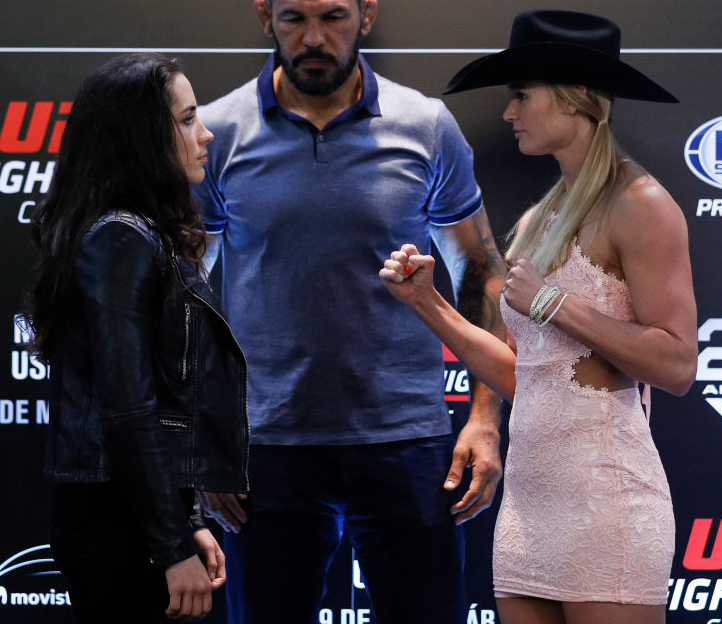 Macedo and Lee face off in Santiago, Chile. (Photo by Buda Mendes/Zuffa LLC)