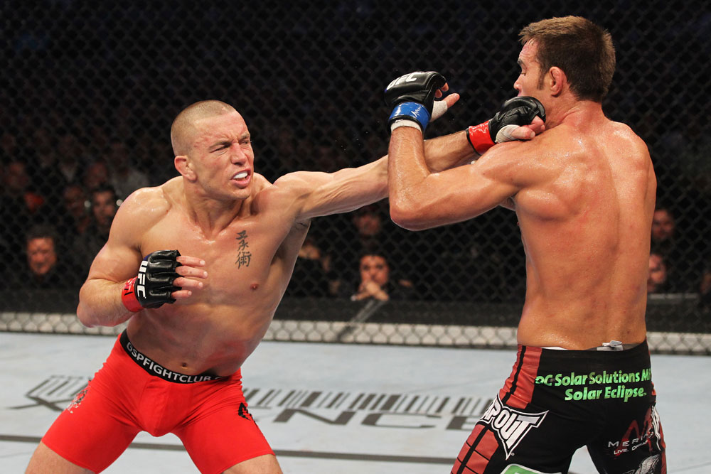 Shields vs St-Pierre (Photo by Al Bello/Zuffa LLC)