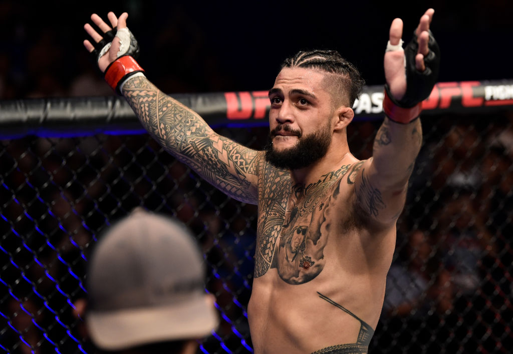 <a href='../fighter/tyson-pedro'>Tyson Pedro</a> at UFC 221 event at Perth Arena on February 11, 2018 in Perth, Australia. (Photo by Jeff Bottari/Zuffa LLC/Zuffa LLC via Getty Images)“ align=“center“/> The light heavyweight scrap between Tyson Pedro and <a href=