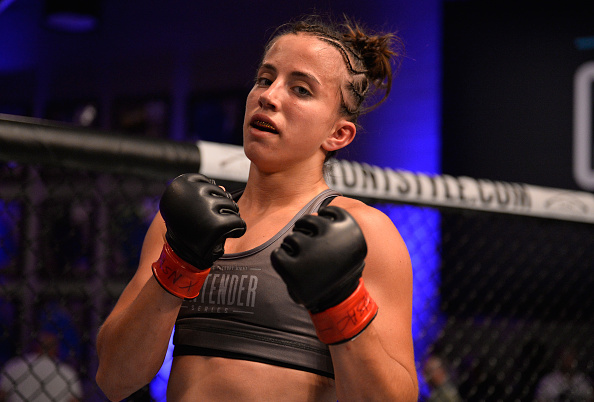 LAS VEGAS, NV - JULY 17: <a href='../fighter/Maycee-Barber'>Maycee Barber</a> celebrates her victory over <a href='../fighter/Jamie-Colleen'>Jamie Colleen</a> in their womens strawweight fight during Dana White’s Tuesday Night Contender Series at the TUF Gym on July 17, 2018 in Las Vegas, Nevada. (Photo by Chris Unger/DWTNCS LLC)“ align=“center“/><br />It’s an exchange repeated throughout boxing history, so many times that it’s impossible to pin down to one pugilist, but it still sounds cool whenever it is brought back.<p>“Champ, when did you know you had your opponent in trouble?”</p><p>“When he signed the contract.”</p><p>That brings us to Maycee Barber, the newest member of the UFC’s strawweight roster. The 20-year-old earned that contract with a July 17 stoppage of Jamie Colleen on Dana White’s Tuesday Night Contender Series. So Maycee, when did you know you had the UFC contract?</p><p>“I knew I had the contract before I even had the fight,” she said. “When I was told I was going on the Contender Series, I said I’m not just going in to win a fight; I’m gonna win a fight, but I’m also going here to get the contract.</p><p>“I’m gonna treat every fight the same, like that person’s the best in the world,” Barber continues. “But my <a href=