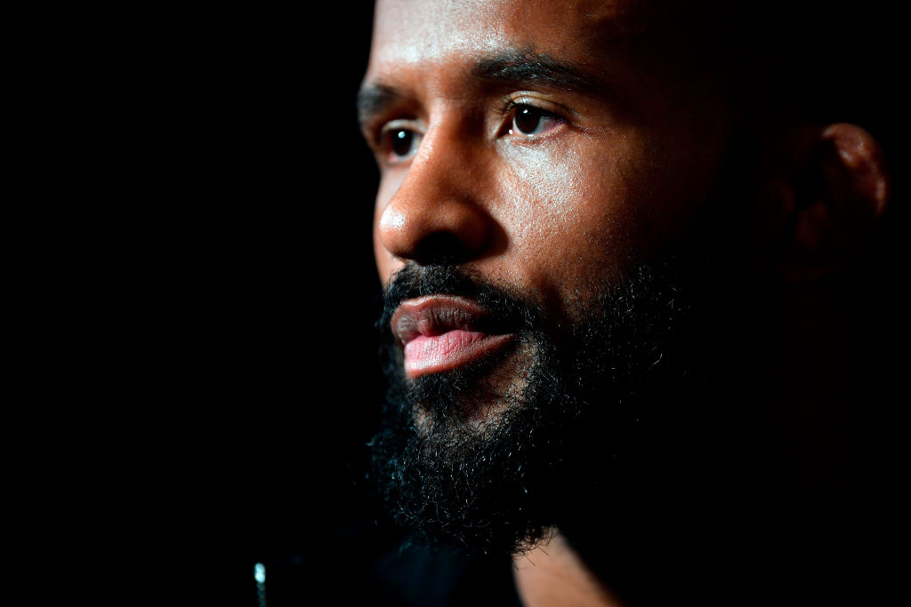 LOS ANGELES, CA - AUGUST 02: UFC flyweight champion <a href='../fighter/Demetrious-Johnson'>Demetrious Johnson</a> interacts with media during the UFC 227 <a href='../event/Ultimate-Brazil'>Ultimate </a>Media Day at Sheraton Grand Los Angeles on August 2, 2018 in Los Angeles, California. (Photo by Jeff Bottari/Zuffa LLC/Zuffa LLC via Getty Images)“ align=“center“/><br />Demetrious Johnson doesn’t mind a second go-round with <a href=