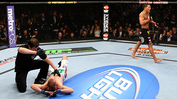 Pettis vs Donald Cerrone, January 26, 2013 (Photo by Al Bello/Zuffa LLC)