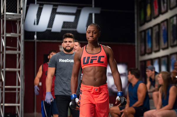 LAS VEGAS, NV - JULY 19: Marciea Allen prepares to enter the octagon during the filming of The Ultimate Fighter: Heavy Hitters on JULY 19, 2018 in Las Vegas, Nevada. (Photo by Chris Unger/Zuffa LLC via Getty Images)