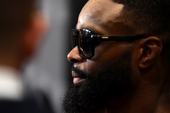DALLAS, TX - SEPTEMBER 06: <a href='../fighter/Tyron-Woodley'>Tyron Woodley</a> talks with members of the media during the UFC 228 <a href='../event/Ultimate-Brazil'>ultimate </a>media day on September 6, 2018 in Dallas, Texas. (Photo by Josh Hedges/Zuffa LLC/Zuffa LLC via Getty Images)“ align=“center“/><br />No matter what happens in Saturday’s UFC 228 main event against <a href=