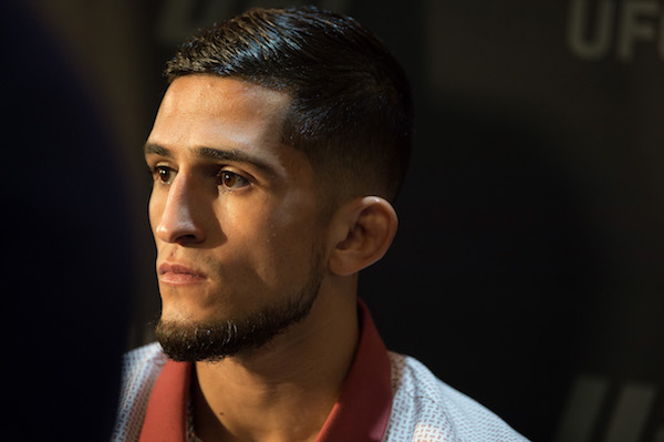 LAS VEGAS, NEVADA - OCTOBER 04: Sergio Pettis interacts with media during the UFC 229 Ultimate Media Day at the Park MGM Las Vegas on October 4, 2018 in Las Vegas, Nevada. (Photo by Chris Unger/Zuffa LLC via Getty Images)