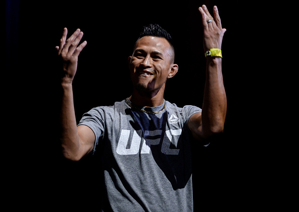 LAS VEGAS, NV - MARCH 02: <a href='../fighter/Andre-Soukhamthath'>Andre Soukhamthath</a> walks onto the stage during a UFC 222 weigh-in on March 2, 2018 in Las Vegas, Nevada. (Photo by Brandon Magnus/Zuffa LLC/Zuffa LLC via Getty Images)“ align=“center“/><br />Andre Soukhamthath wasn’t too concerned with being the “bad guy” and facing Canada’s <a href=