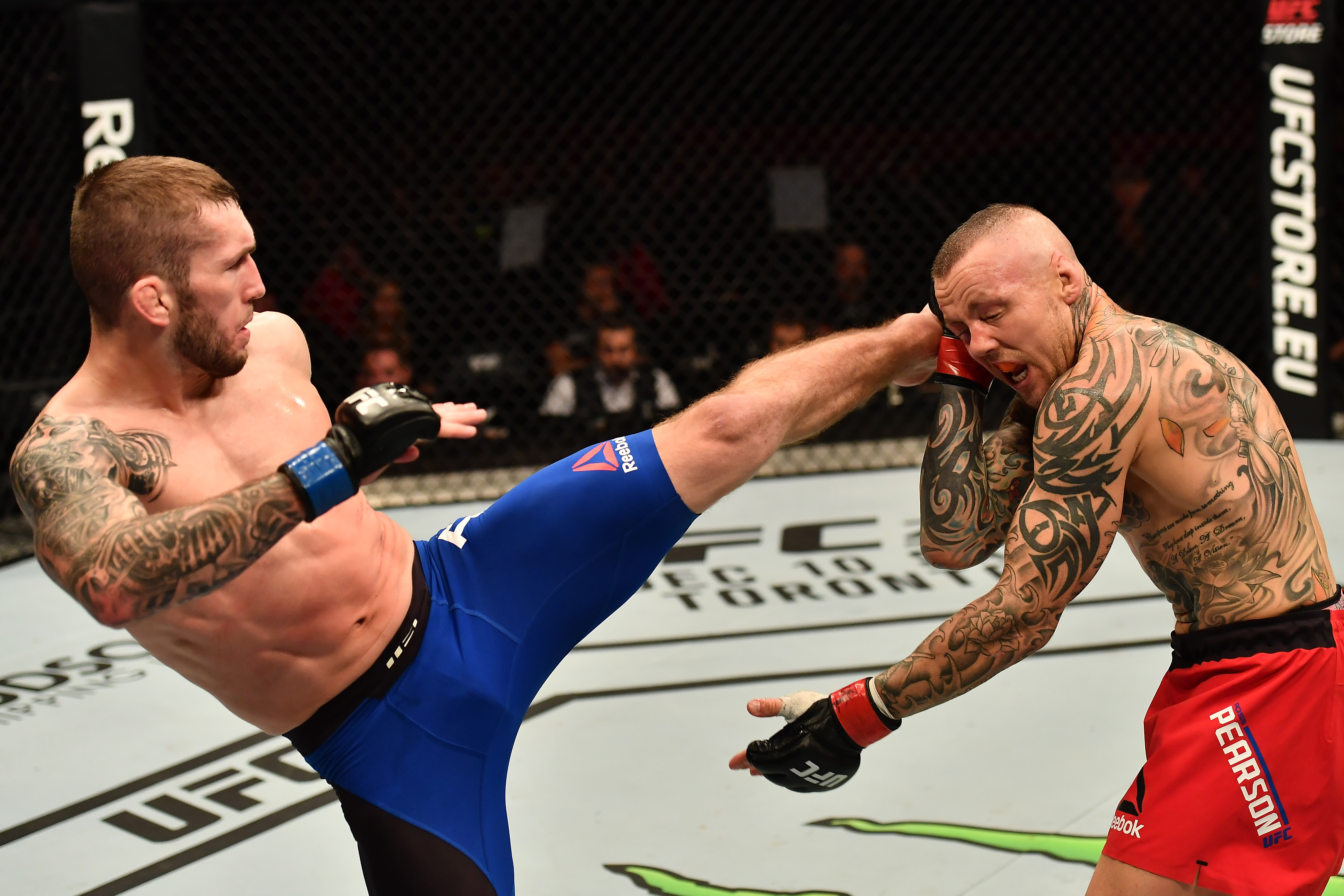 <a href='../fighter/stevie-ray'>Stevie Ray</a> of Scotland kicks <a href='../fighter/Ross-Pearson'>Ross Pearson</a> of England in their lightweight bout during the <a href='../event/UFC-Silva-vs-Irvin'>UFC Fight Night </a>at the SSE Arena on November 19, 2016 in Belfast, Northern Ireland. (Photo by Brandon Magnus/Zuffa LLC)“ align=“center“/> Where exactly did things take a wrong turn for Stevie Ray? It hasn’t been long, a little more than a year to be precise, since the Scottish bomber was one of the hottest fighters in the UFC’s notoriously crowded lightweight division.<p>Then, a single violent outburst courtesy of <a href=