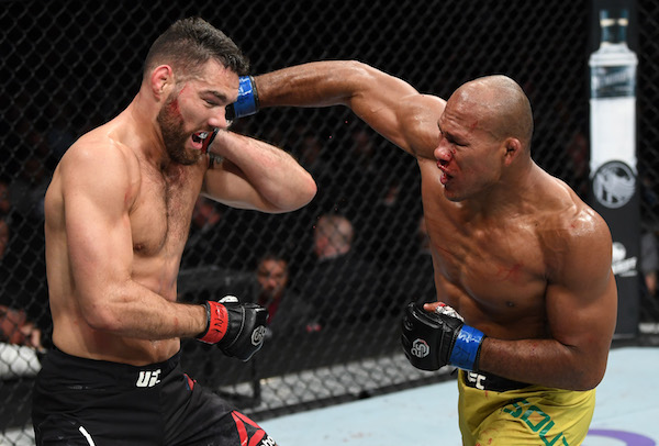 NEW YORK, NY - NOVEMBER 03: (R-L) <a href='../fighter/Ronaldo-Souza'>Ronaldo Souza</a> of Brazil punches <a href='../fighter/Chris-Weidman'>Chris Weidman</a> in their middleweight bout during the UFC 230 event inside Madison Square Garden on November 3, 2018 in New York, New York. (Photo by Jeff Bottari/Zuffa LLC via Getty Images)“ align=“center““/>Saturday’s main card was a middleweight showcase, as all four bouts prior to the main event were contested in the 185-pound weight class.</div><p class=