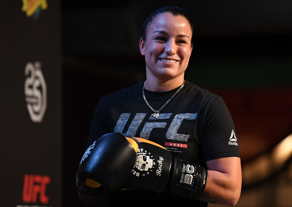 DENVER, CO - NOVEMBER 07: Raquel Pennington holds an open workout for fans and media on November 7, 2018 in Denver, Colorado. (Photo by Josh Hedges/Zuffa LLC/Zuffa LLC via Getty Images)