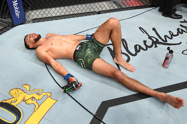 DENVER, CO - NOVEMBER 10: <a href='../fighter/yair-rodriguez'>Yair Rodriguez</a> of Mexico lies on the Octagon mat after knocking out <a href='../fighter/Chan-Sung-Jung'>Chan Sung Jung</a> of South Korea in the fifth round in their featherweight bout during the <a href='../event/UFC-Silva-vs-Irvin'>UFC Fight Night </a>event inside Pepsi Center on November 10, 2018 in Denver, Colorado. (Photo by Josh Hedges/Zuffa LLC/Zuffa LLC via Getty Images)“ align=“center“/>Two fighters who seemed destined to be fixtures in the featherweight division when 2017 began squared off in the main event of Saturday night’s 25th Anniversary event in Denver, Colorado, hoping to make up for lost time and set themselves up for greater opportunities as 2019 approaches.<p>A former title challenger and divisional stalwart dating back to the WEC days, Chan Sung Jung looked primed to resume his run as a tough out and dangerous matchup for anyone seeking entry into the upper tier of the 145-pound weight class when he returned from a 1,281-day absence to register a first-round knockout win over <a href=