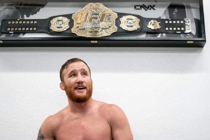 Justin Gaethje trains at ONX Sports in Denver, Colorado, on August 23, 2021. (Photo by Mckenzie Pavacich)