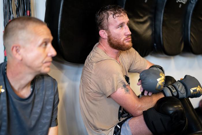 Justin Gaethje trains at Easton Training Center in Denver, Colorado, on August 24, 2021. (Photo by Mckenzie Pavacich)