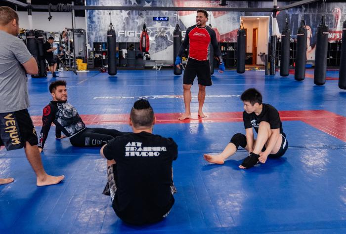 Zhang Weili trains at Fight Ready MMA in Scottsdale, Arizona, on October 5, 2021. (Photo by Zac Pacleb)
