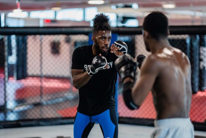 Devonte Smith trains at the UFC Performance Institute in Las Vegas, Nevada, on March 2, 2022. (Photo by Zac Pacleb/Zuffa LLC)