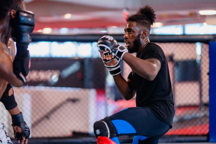 Devonte Smith trains at the UFC Performance Institute in Las Vegas, Nevada, on March 2, 2022. (Photo by Zac Pacleb/Zuffa LLC)