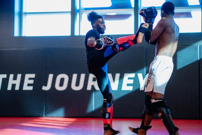 Devonte Smith trains at the UFC Performance Institute in Las Vegas, Nevada, on March 2, 2022. (Photo by Zac Pacleb/Zuffa LLC)