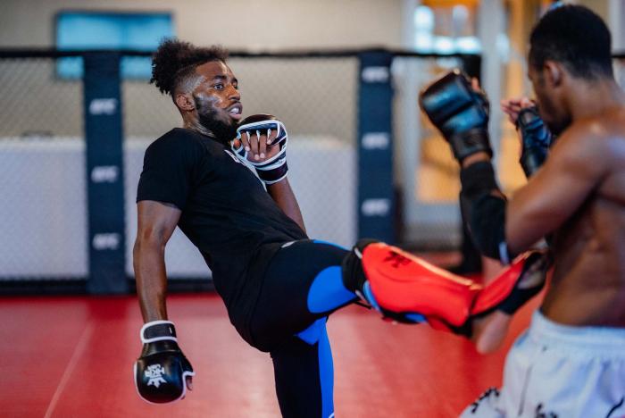 Devonte Smith trains at the UFC Performance Institute in Las Vegas, Nevada, on March 2, 2022. (Photo by Zac Pacleb/Zuffa LLC)