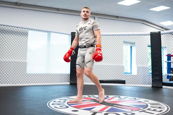 UFC featherweight Nathaniel Wood trains inside Great Britain Top Team In Mitcham, South London, United Kingdom. (Photo by John Barry/Zuffa LLC)