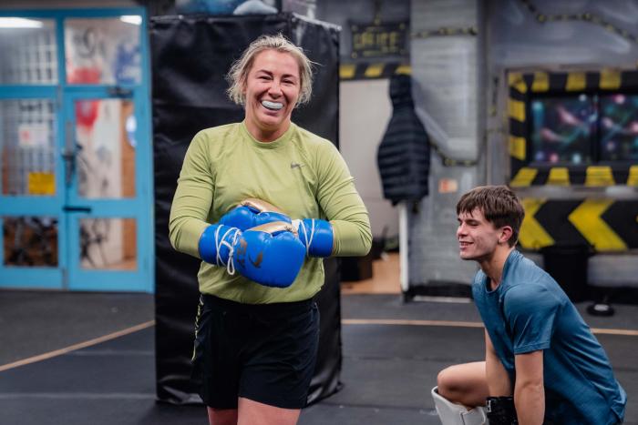 Molly McCann trains at Next Generation MMA in Liverpool, Merseyside, England, on September 27, 2022. (Photo by Zac Pacleb/Zuffa LLC)