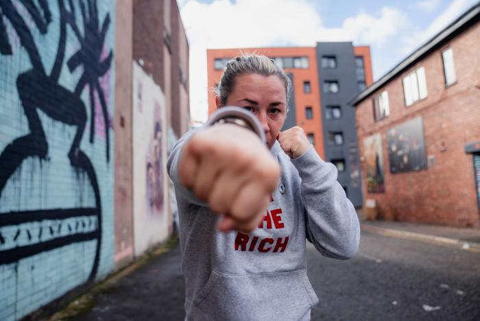 Molly McCann trains at Next Generation MMA in Liverpool, Merseyside, England, on September 27, 2022. (Photo by Zac Pacleb/Zuffa LLC)