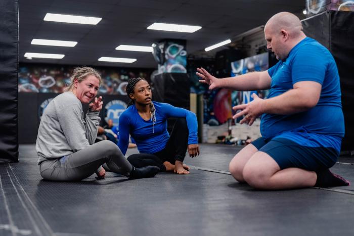 Molly McCann trains at Next Generation MMA in Liverpool, Merseyside, England, on September 26, 2022. (Photo by Zac Pacleb/Zuffa LLC)