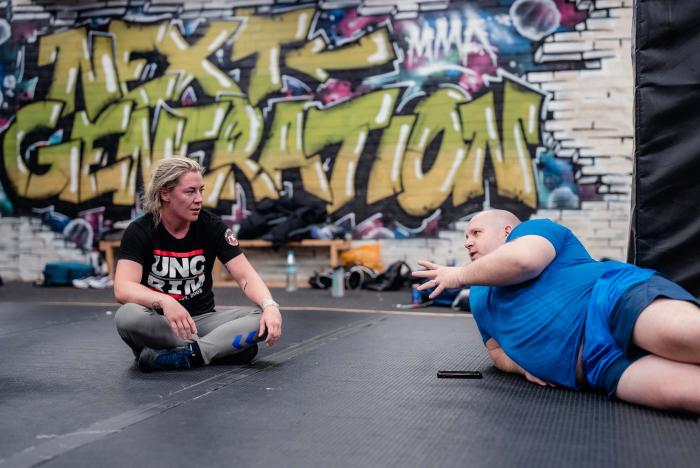 Molly McCann trains at Next Generation MMA in Liverpool, Merseyside, England, on September 26, 2022. (Photo by Zac Pacleb/Zuffa LLC)