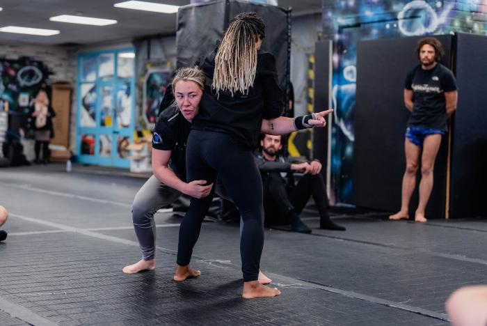 Molly McCann trains at Next Generation MMA in Liverpool, Merseyside, England, on September 26, 2022. (Photo by Zac Pacleb/Zuffa LLC)