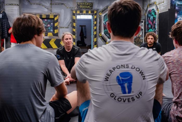 Molly McCann trains at Next Generation MMA in Liverpool, Merseyside, England, on September 26, 2022. (Photo by Zac Pacleb/Zuffa LLC)