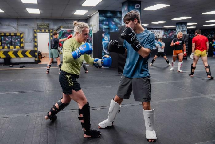 Molly McCann trains at Next Generation MMA in Liverpool, Merseyside, England, on September 27, 2022. (Photo by Zac Pacleb/Zuffa LLC)