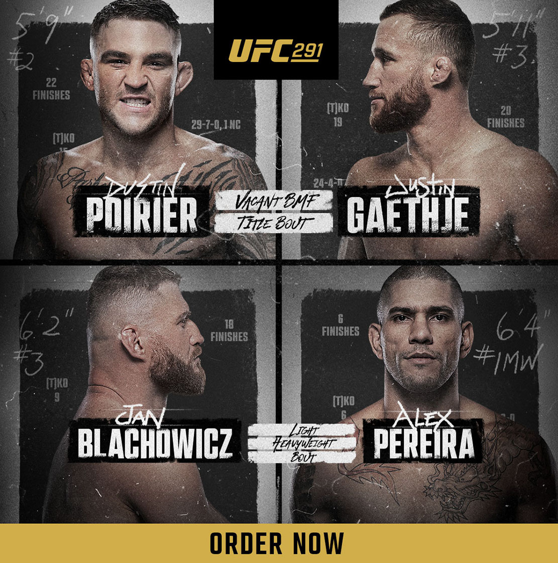 Order UFC 291: Poirier vs Gaethje