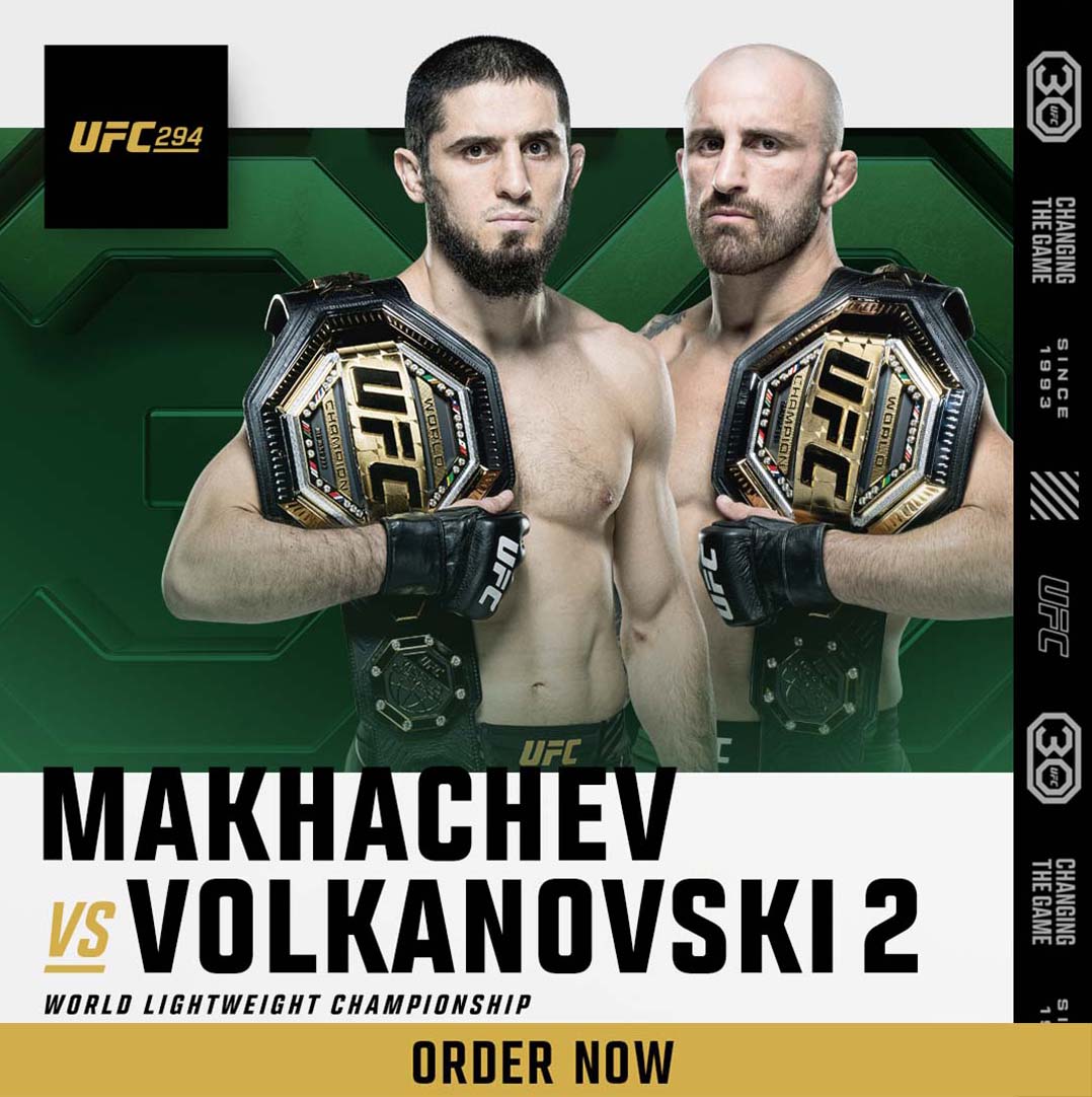 Order UFC 294: Makhachev vs Volkanovski 2